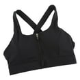 thumbnail image 5 of Women Zipper Front Sports Bra High Impact Criss cross Strappy Back Support Workout Top, 5 of 7