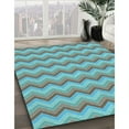 thumbnail image 2 of Ahgly Company Indoor Round Patterned Blue Diamond Blue Area Rugs, 6' Round, 2 of 6