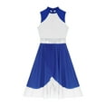 thumbnail image 4 of TiaoBug Womens Color Block Sleeveless Praise Dance Dress Sleeveless Tunics Liturgical Dancewear Royal Blue&White M, 4 of 5