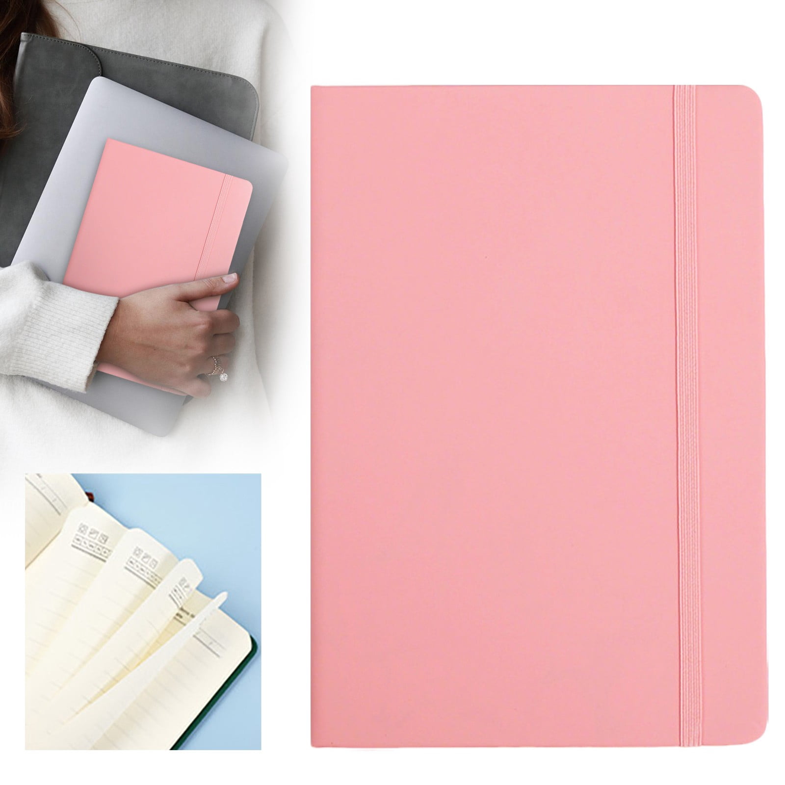 A5 Hardcover Notebook With Pen Loop Slim Lightweight Journal College Ruled