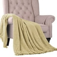 thumbnail image 1 of Home Soft Things Knitted Tweed Throw Blanket, 60" x 80", Light Camel, 1 of 5