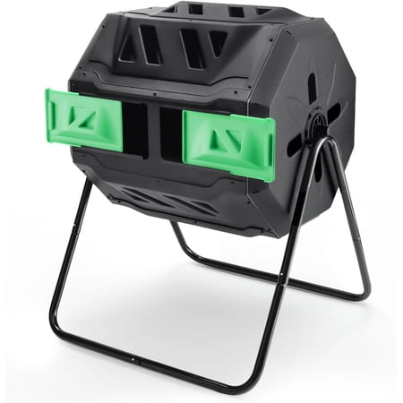 Compost Tumbler Outdoor for Home, Composter Bin, 43-Gallon, Green