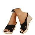 thumbnail image 3 of Wovix Women's Sandals Wedge Sandals Open Toe Ankle Strap Summer Platform Slip On Summer Shoes Casual Daily Wear, 3 of 7