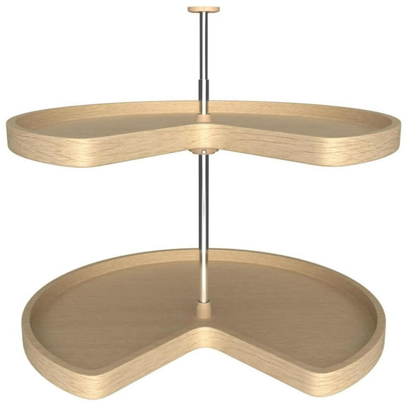 Rev-A-Shelf LD-4BW-472-28-1 Kidney Shape LD Banded Wood 2 Shelf Corner Lazy Susans, 28" Diameter - Natural