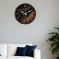thumbnail image 4 of Hoease 10 Inch Silent Wall Clock, Wood Wave Luxury Decorative Wall Clock, Battery Operated Non-Ticking Round Clock for Living Room Bedroom Modern Home Decor, 4 of 10