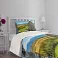 thumbnail image 5 of Ambesonne Outhouse Quilted Bedspread Set 2 Pcs, Farm Village Rustic, Twin Size, Dark Grey Sky Blue, 5 of 6