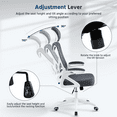 thumbnail image 5 of Alden Design High Back Ergonomic Mesh Office Chair with Adjustable Padded Headrest, White/Gray, 5 of 8