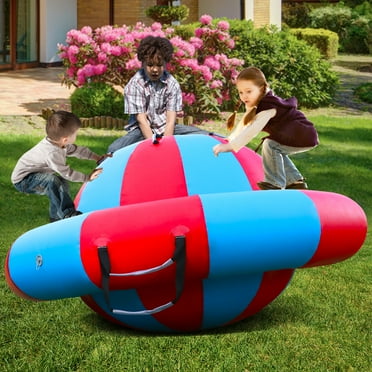 8.2FT Inflatable Dome Rocker Bouncer,Outdoor Giant Roll and Play Seesaw Rocker with 8 Handles, Toddlers Climbing Toy Backyard Play Center Equipment