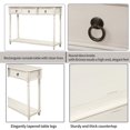 thumbnail image 4 of Hassch Console Table Sofa Desk Entryway Table with 3 Drawers and Shelf, Antique White, 4 of 10