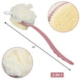 thumbnail image 2 of Shower Body Brush with Bristles and Loofah,Back Scrubber Bath Mesh Sponge with Curved 14" Long Non-Slip Handle Skin Exfoliating Massage Suitable for Men and Women (Pink), 2 of 7