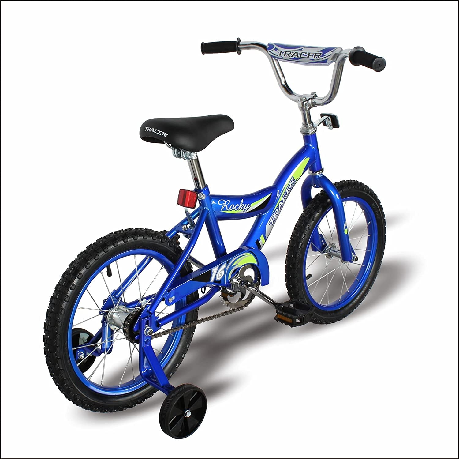 WonderWheels 16" BMX S-Type Frame Bicycle Coaster Brake One Piece Crank Chrome Rims Black Tire Kid's Bike - Blue