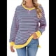 thumbnail image 2 of Sudadera Oversize para Mujer, Verano 2025, Cuello Redondo, Rayas, Larga, Aberturas Laterales, Sudaderas con Capucha Y2K Verde y Rosa XXL, 2 of 10