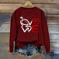 thumbnail image 5 of Cadancy Valentine Shirt Women Trendy Pullover Cute Heart Print Tops Loose Long Sleeve Valentines Day Sweatshirts Casual Crewneck Shirts, 5 of 5