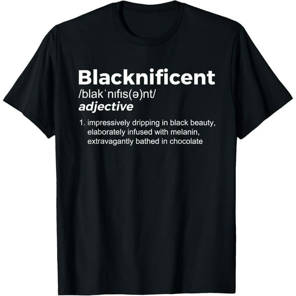 Blacknificent - Black History & African Roots Afro T-ShirtMen's and women's gift, black and white T-shirt, size: Extra large S-4XL