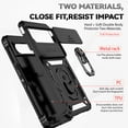 thumbnail image 2 of for Google Pixel 8 Pro Case, Soft TPU & Hard PC Anti-scratch Sliding Cover Full Protection Ring Stand Rotating Kickstand Holder Magnetic Shockproof Phone Case Cover for Google Pixel 8 Pro, Black, 2 of 8
