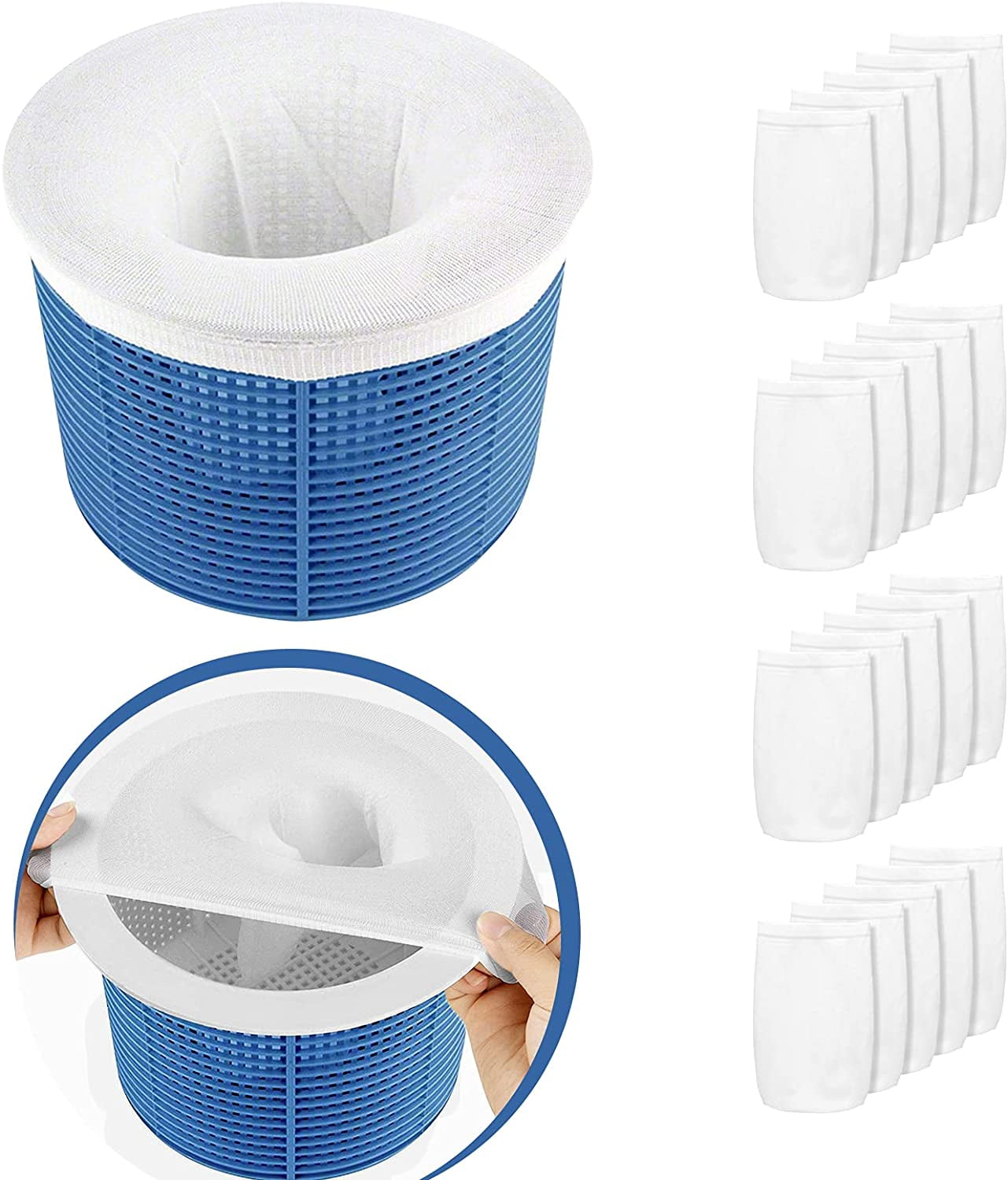 Pack of 6/21 Durable Elastic Nylon Mesh Screen Sock Perfect Filter Savers to Protect Your Filters Hot Tubs & Supplies xiangpian183 Pool Skimmer Socks