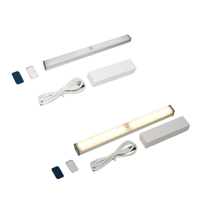 Luz de gabinete 5V 1A Luz de movimiento de armario de cocina LED recargable debajo de tiras Luz blanca de 210 mm Zulema Debajo de la luz del gabinete