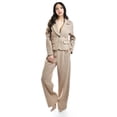 thumbnail image 1 of Set de pantalon y blazer con textura Roman Fashion /Juvenil, 127 (Cafe) cafe EG, 1 of 5