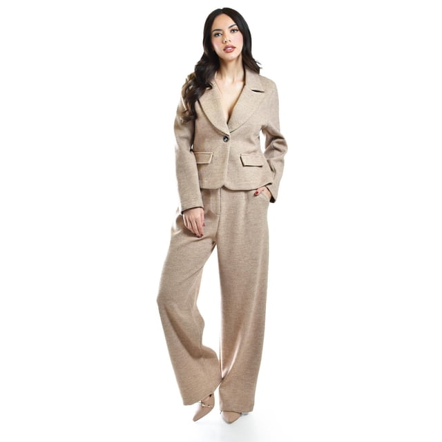 Set de pantalon y blazer con textura Roman Fashion /Juvenil, 127 (Cafe) cafe EG