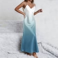 thumbnail image 6 of SCSAlgin Women's Summer Casual Gradient Printed Nightdress Sleeveless V-neck Split Strap Sleeping Dress, 6 of 7