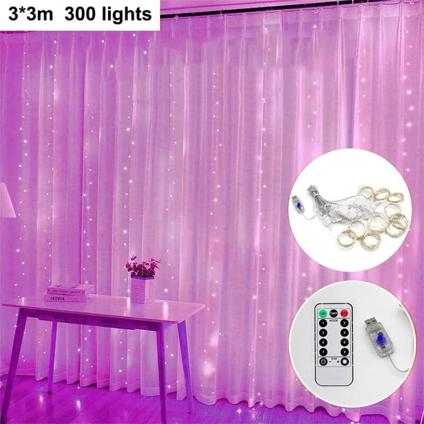 Cortina de luces Led para decoración navideña, guirnalda de luces de hadas con Control remoto Usb, iluminación de vacaciones, Festival, fiesta, decoración de boda