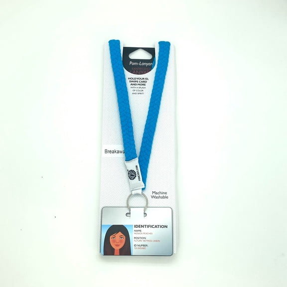 Pomchies Pom-Lanyard Identification Holder with Breakaway Teal PB49120