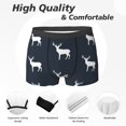 thumbnail image 2 of Men's Boxer Briefs, white moose deer black Soft Comfy Mens Underwear Boxer Briefs Breathable With Widen Waist, 2 of 7