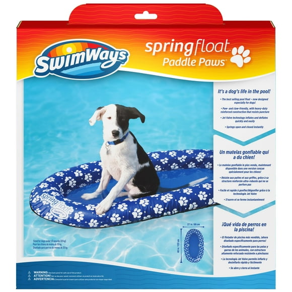 Flotador de primavera Dog Raft SwimWays Paddle Paws para perros pequeños