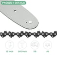 thumbnail image 2 of Uxcell 2pcs 10" Chainsaw Guide Bar 3/8 LP .043 Gauge Small Mount Replacement Accessories, 2 of 2