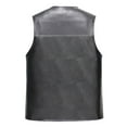 thumbnail image 5 of Yyeselk Mens PU Leather Motorcycle Vest Plus Size Fleece Lined Sleeveless Biker Vest Faux Leather Vest for Men Black XXXL, 5 of 6