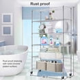 thumbnail image 5 of 6 Tier Layer Wire Shelving Unit Heavy Duty Adjustable Storage Shelves with Wheels Easy to Assemble Metal Wire Shelf Standing Garage Shelves Multifunctional Storage Rack Grade Utility Shelf Rack, 5 of 7