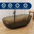 thumbnail image 6 of MEDUNJESS 69" Freestanding Solid Surface Resin Stone Bathtub, Modern Soaking Stand Alone Tub with Drain, Sepia, 6 of 8