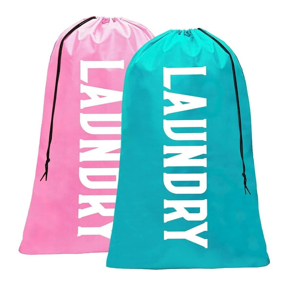 Fiodrmy Paquete de 2 bolsas de lavandería XL, organizador de ropa sucia lavable a máquina, lo suficientemente grande como para contener 4 cargas de ropa, fácil ajuste en una cesta de lavandería (rosa+