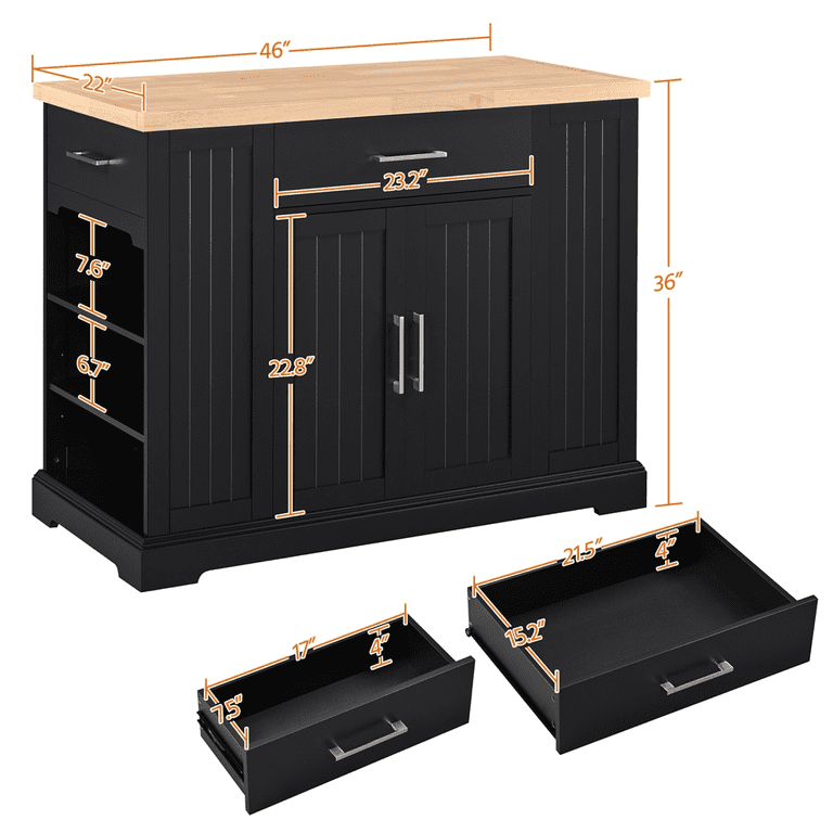 Alden Design Modern Kitchen Islands with Drawer for Dining