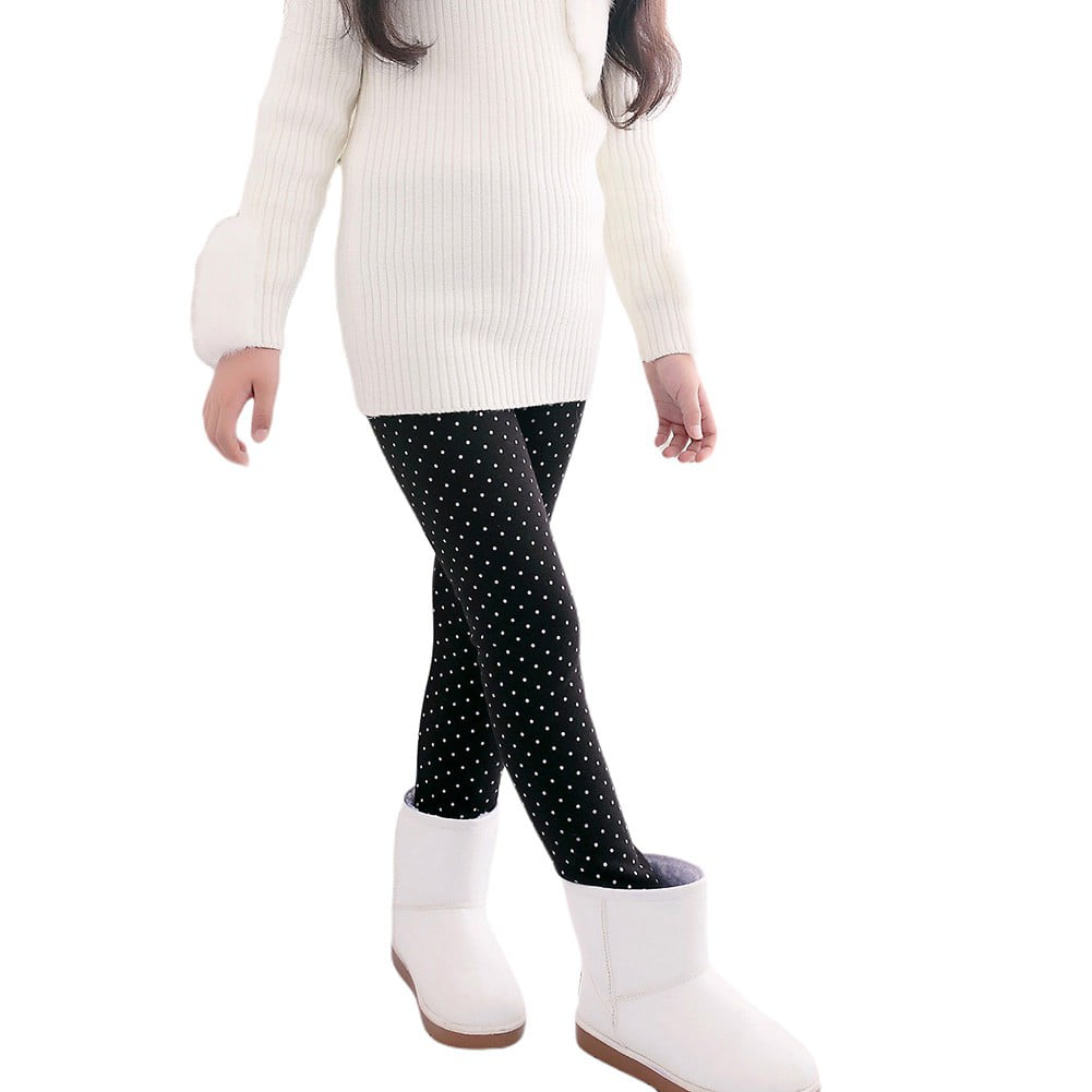 Lijkenhuis Monetair Bomen planten Lovebay Winter Warm Girls Leggings Fleece Lined Thick Printing Stretchy  Kids Pants Black 7-8 Years - Walmart.com