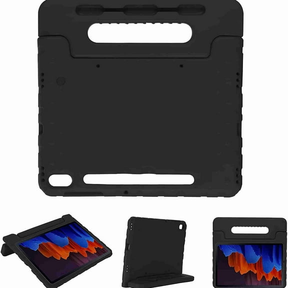 Dteck Case for Samsung Galaxy Tab S7 FE 2021 12.4 inch/Tab S7 Plus 12.4 inch 2020, Lightweight EVA Kids Shock Proof Convertible Handle Stand Protective Cover - Black