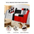 thumbnail image 4 of Red Black Couch Cover for Dogs, Abstract Geometric Grey White Middle Century Washable Sofa Covers Slipcover for Pets Dogs Futon Cover, Couch Recliner Covers, Oversized Chair Slipcover 71"x91", 4 of 9