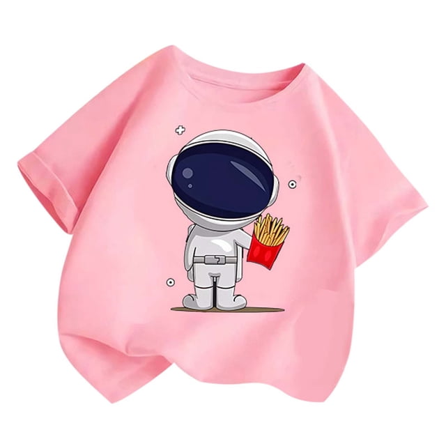 WEAIXIMIUNG T-Shirts Amusants pour Garçons Petite Fille et Petit Garçon Motif Mignon Col Rond Manches Courtes T-Shirt d'Été Décontracté