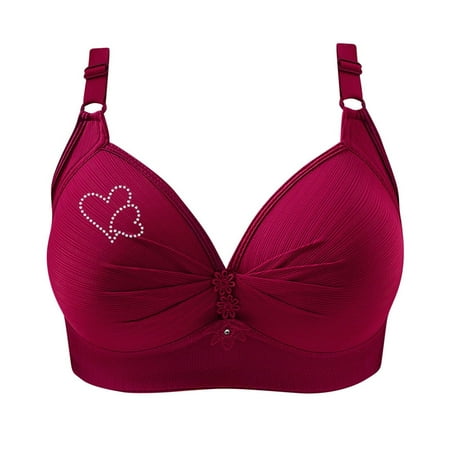 YEJIMAN Bras for Women No Underwire Adjustable Bras Full Coverage Support Bralette Plus Size Everyday Bra  Red Womens Cotton Underwear  Nylon Women Underwear Seamless