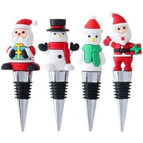BERTDOMD 4Pcs Christmas Wine Bottle Stoppers Champagne Stopper Wine Plug for Party Festive