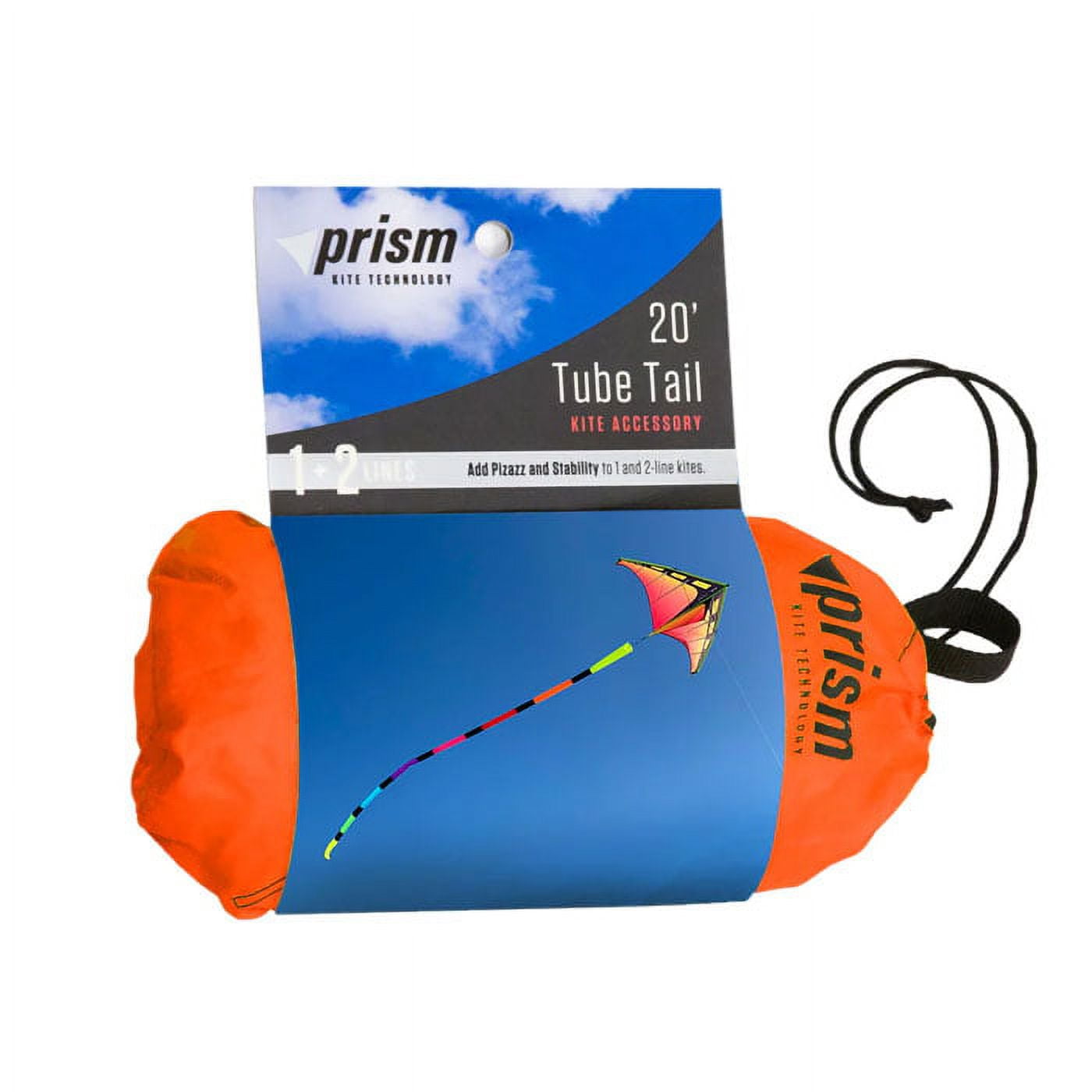Prism Synapse 140 Foil Kite Bundle with Rainbow 20ft Tube Tail Accessory plus WBK Decals & Key Fob