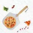 thumbnail image 4 of Hands DIY Aluminum Pizza Peel Pizza Paddle Shovel with Wooden Foldable Long Handle Detachable Non-Slip Large Surface Pizza Stone for Pizza Bread BBQ Baking Homemade, 4 of 10