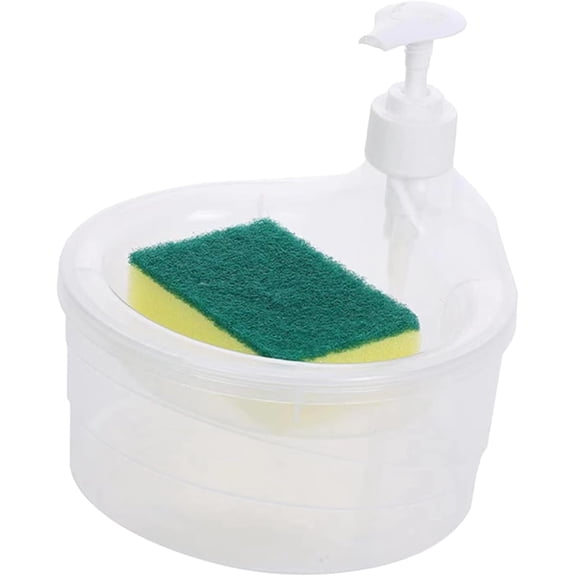 Washing Soap Dispenser Bowl, 2 in 1 Soap Dispenser with Sponge, Dish WashingSoap DispensersBowl, SoapDispenserBowl for Kitchen Sink, Large Capacity, Space Saving