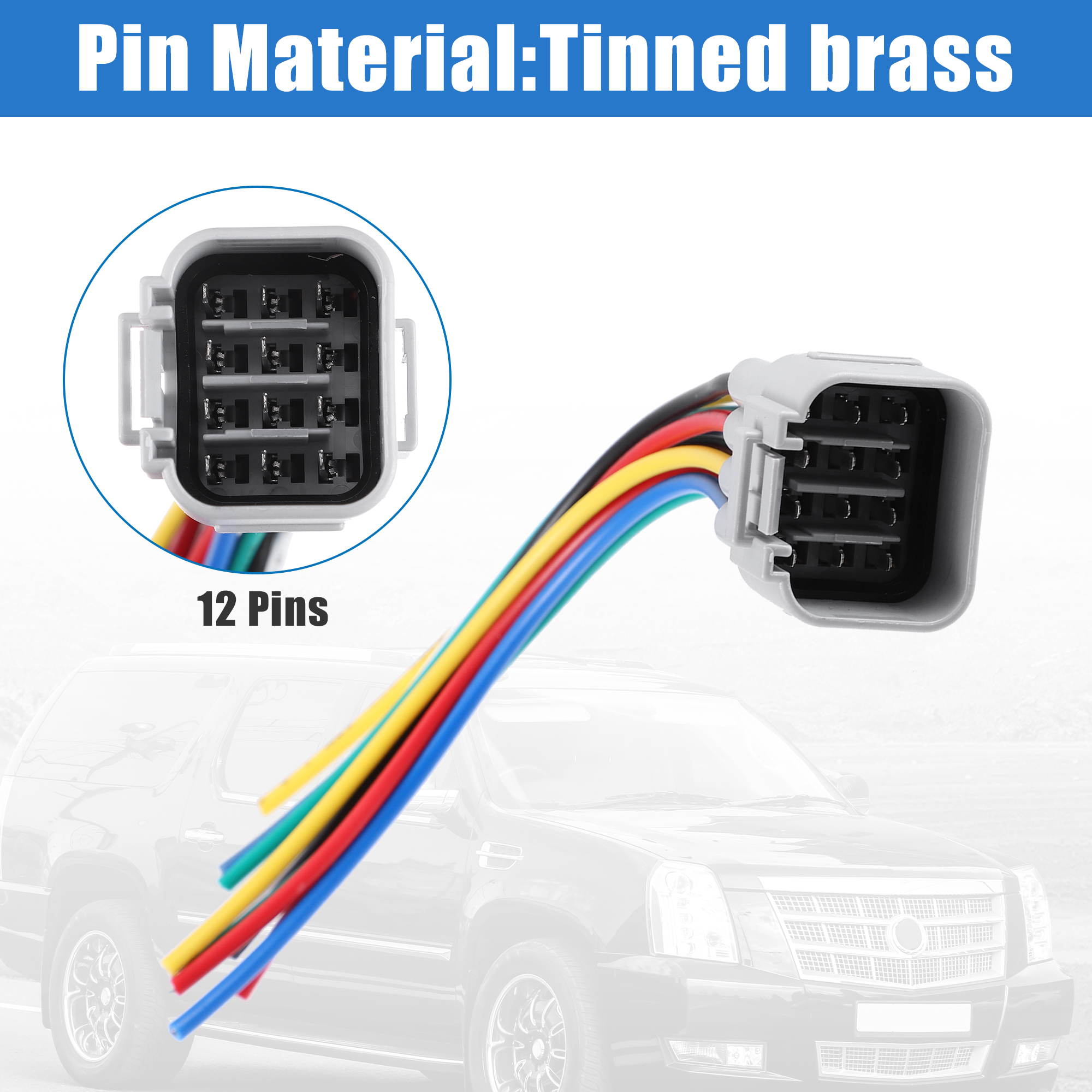 Unique Bargains 15cm Car 12 Pin Plug Connector Pigtail Cable 12 Way Wiring Harness