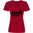 thumbnail image 3 of Inktastic Orlando Skyline with Grunge Women's V-Neck T-Shirt, 3 of 5