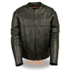 Mens Leather Vented Side Stretch Scooter Jacket