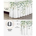 thumbnail image 3 of Green Eucalyptus Bed Skirt King Size 16" Drop Leaf Branch Red Fruit Watercolor Botanical Ruffled Wrap Around Bed Skirts Adjustable Elastic Bedskirt Dust Ruffle for King Size Bed, 3 of 7