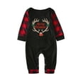 thumbnail image 3 of Odeerbi Christmas Pajamas for Family Holiday Plaid Long Sleeve Family Christmas Pajamas Matching Sets Baby Casual Plaid Print Tops Pants Set Two-Piece Sleepwear Xmas PJs Set Black, 3 of 6