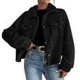 thumbnail image 1 of Mgmyaa Veste Courte en Peluche pour Femmes à Col Rabattu Manches Longues Boutonnée devant Décontractée en Polaire avec Poches Mélange Polyester, 1 of 7