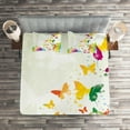 thumbnail image 2 of Ambesonne Nature Quilted Coverlet 3 Pcs, Butterfly Festival Art, King Size, Multicolor, 2 of 2